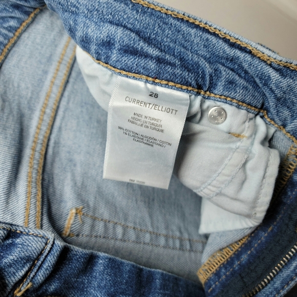 Current/Elliott Original Boyfriend Jeans | Distressed Denim | Relaxed | Size 28 - Picture 5 of 9